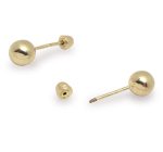 Broqueles B4 Oro 10K Dormilona Bolita 4mm