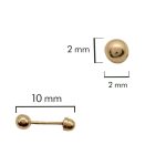 Broqueles B1001 Dormilona 2mm Oro 14k
