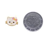 Broqueles Mc532 Cara De Gatita Esmaltada Oro 10k