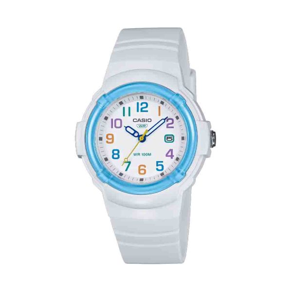 Reloj Casio LX-800H-7A2V Blanco con Bisel Azul