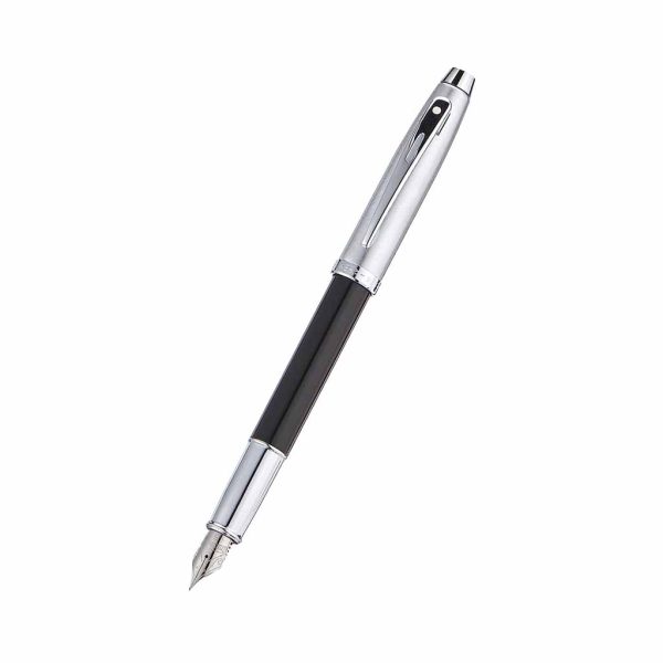 Pluma Fuente Sheaffer E0931343 Black & Chrome Pto Med