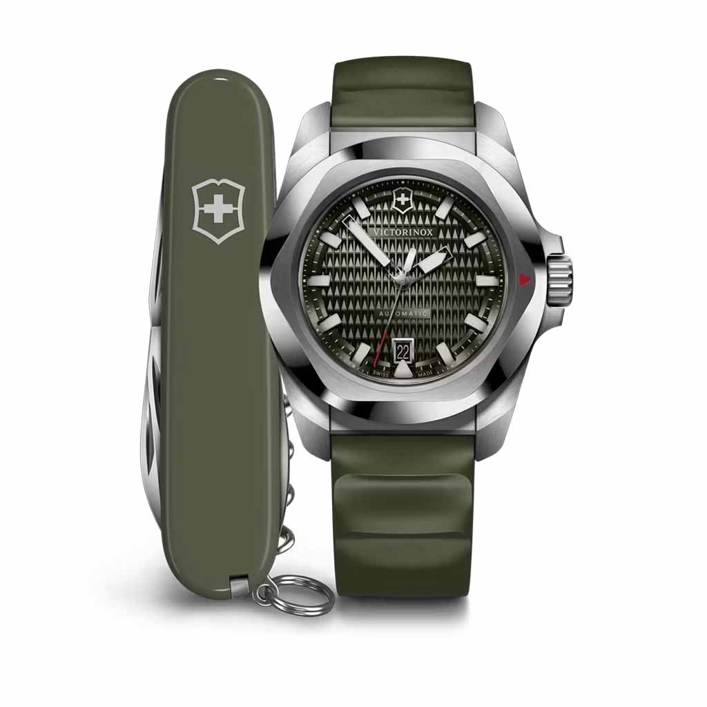 242017.1 Set Reloj Victorinox I.N.O.X. Automatic Verde con Navaja - Image 1