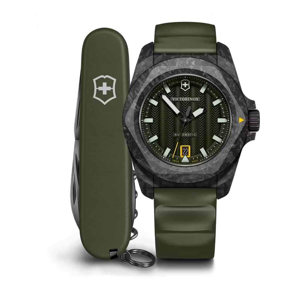 242021.1 Set Reloj Victorinox I.N.O.X. Automatic Verde y Navaja de Bolsillo - Image 1