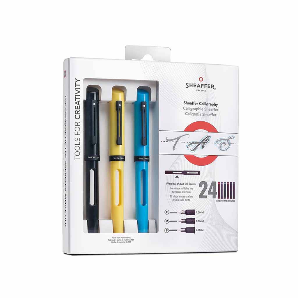 93404-6 Mini Kit Sheaffer 93404 con 3 Plumas (Negro, Amarillo, Azul) - Image 1