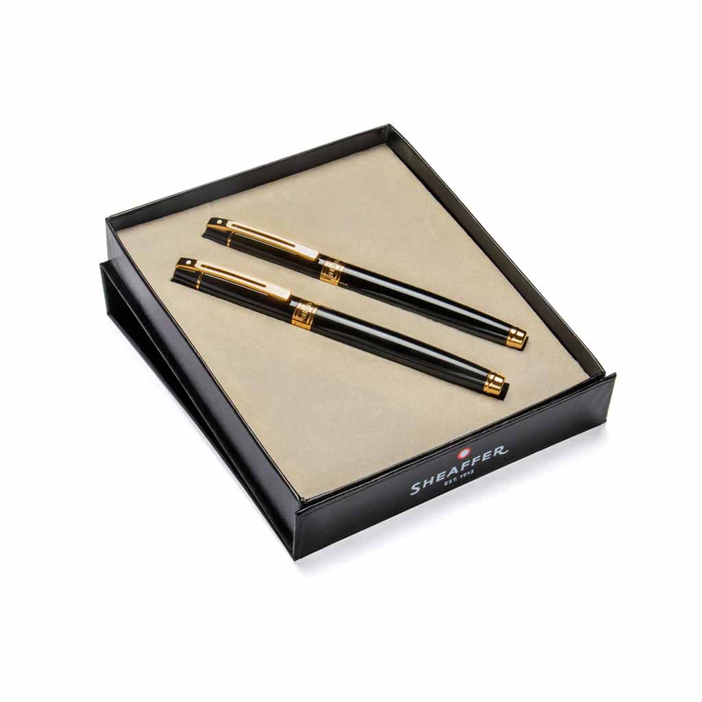 E6932551-1 Set Sheaffer Pluma Fuente y Rollerball Negro/dorado E6932551 - Image 1