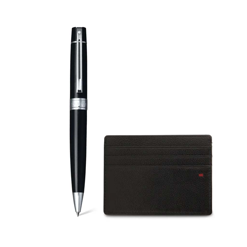 G2931251-2-2 Set Sheaffer Bolígrafo Negro Brillante y Tarjetero G2931251-2 - Image 2