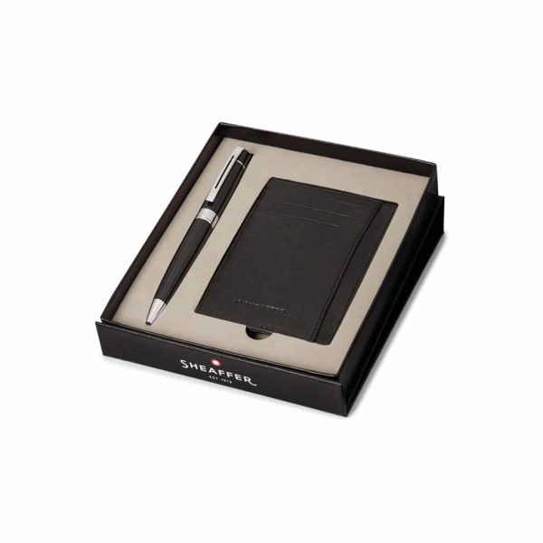 Set Sheaffer Bolígrafo Negro Brillante y Tarjetero G2931251-2