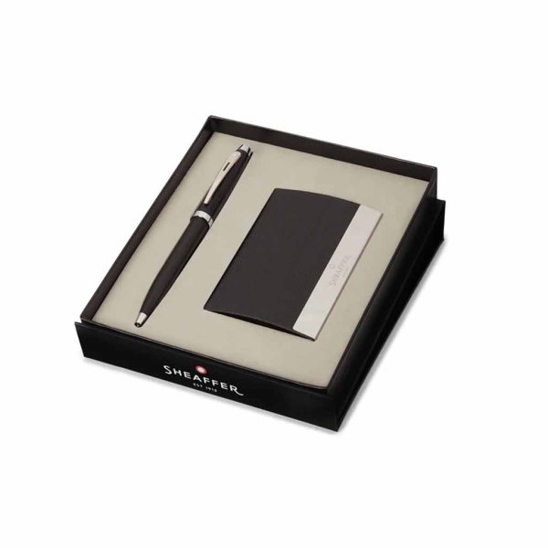 Set Sheaffer Bolígrafo Negro Mate CT y Tarjetero G2931751-3