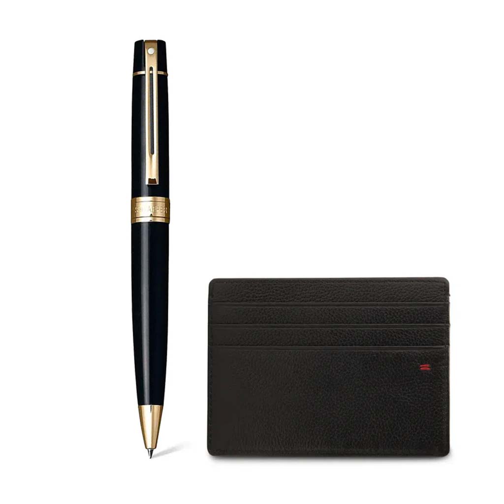 G2932551-2-2 Set Sheaffer Bolígrafo Negro+ Dorado y Tarjetero G2932551-2 - Image 2