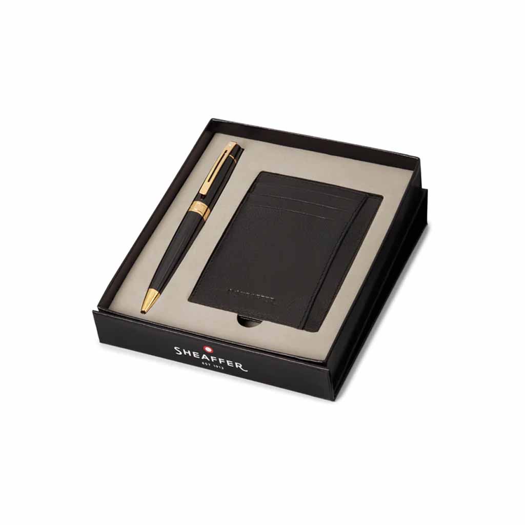 G2932551-2 Set Sheaffer Bolígrafo Negro+ Dorado y Tarjetero G2932551-2 - Image 1