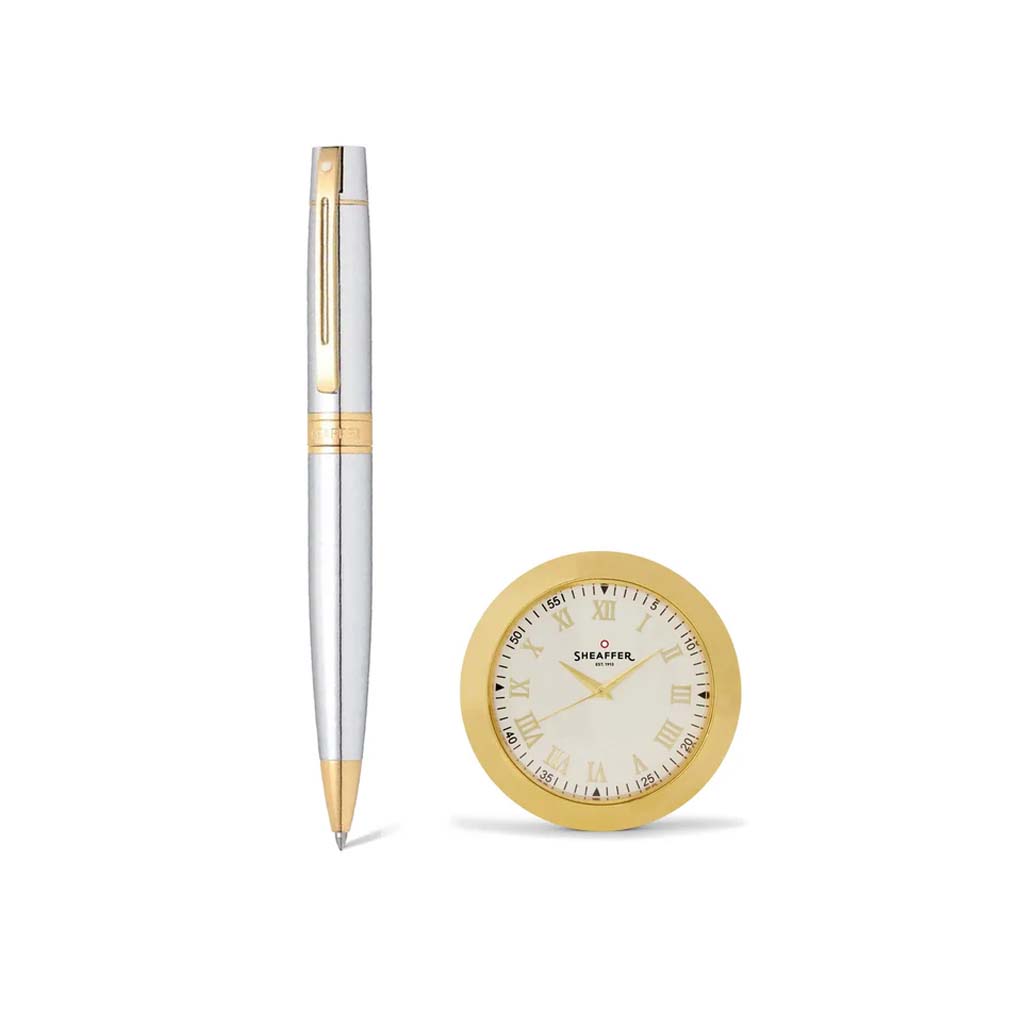 G2934251-1-2 Set Sheaffer Bolígrafo Cromo y Reloj de Mesa G2934251-1 - Image 2