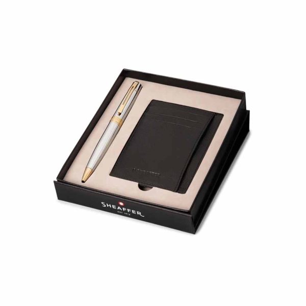 Set Sheaffer Bolígrafo Cromo y Tarjetero G2934251-2