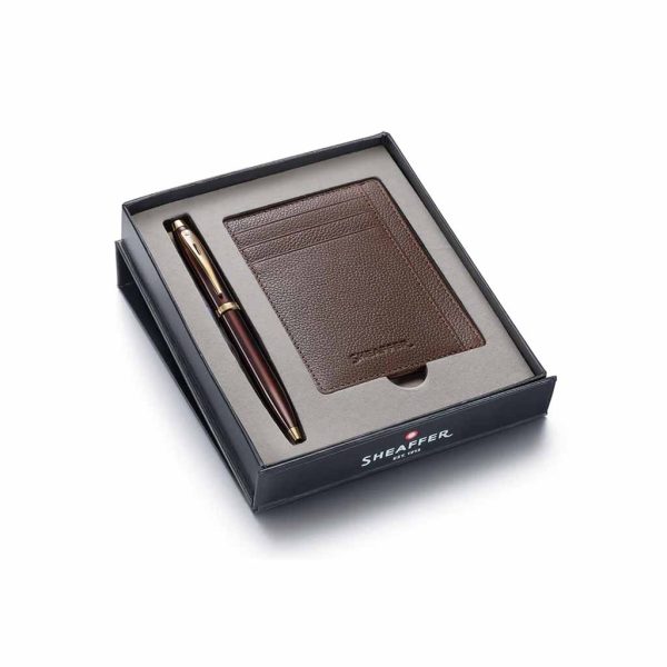 Set Sheaffer Bolígrafo Café y Tarjetero Moka G2937051-2 BRN