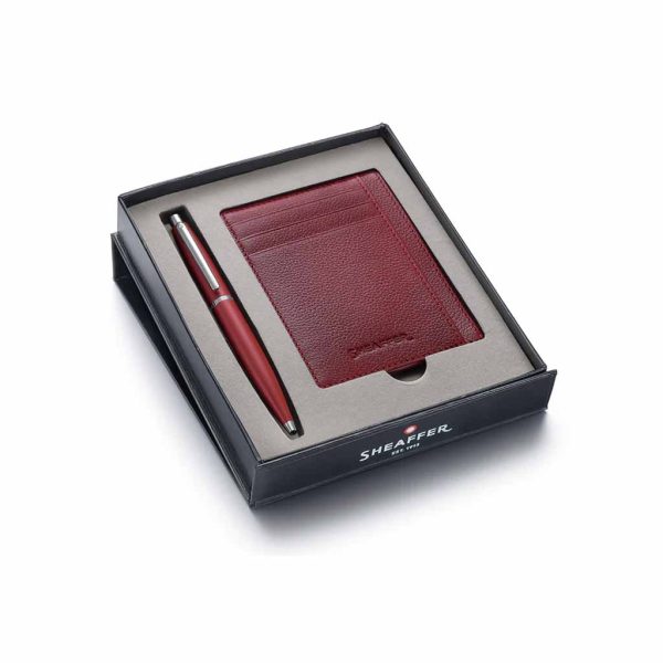 Set Sheaffer Rollerball Rojo Mate y Tarjetero G2940351-2 RED