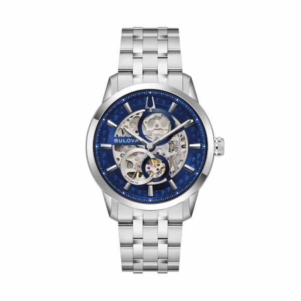 Reloj Bulova Classic Automático Esfera Azul Metálico