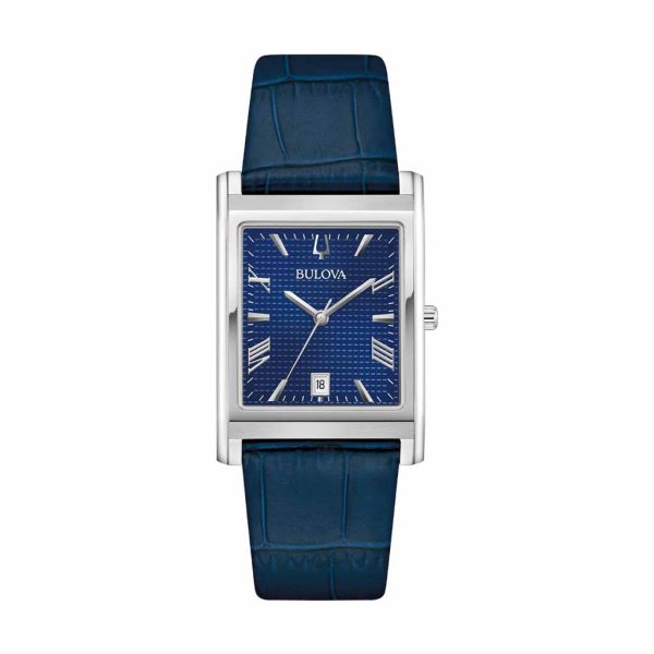 Reloj Bulova Hombre Sutton Rectangular Correa de Piel Azul