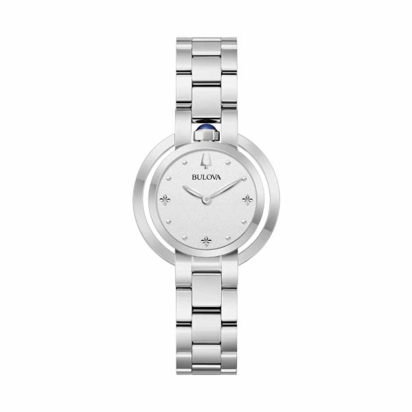 Reloj Bulova Dama Rubaiyat Full Steel, Esfera Texturizada Plata