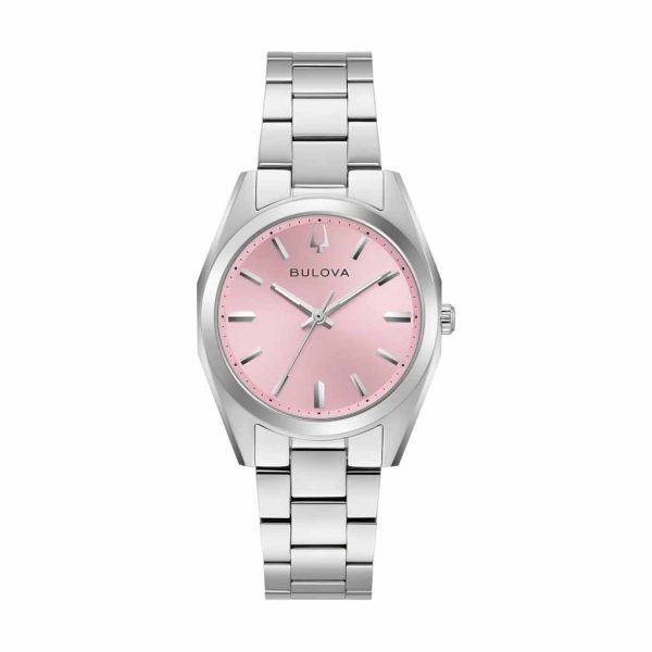 Reloj Bulova Dama Classic Full Steel Esfera Rosa Pastel