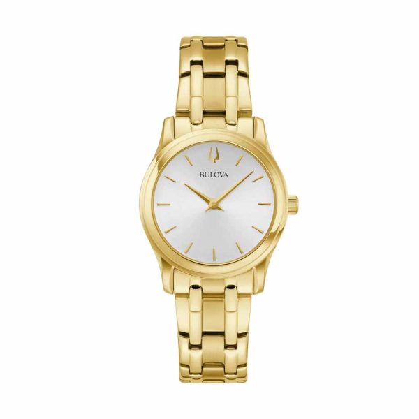 Reloj Bulova Dama Classic Total Gold & Esfera Plata Minimal