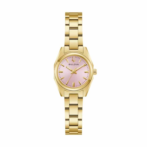 Reloj Bulova Dama Classic Total Gold Esfera Rosa Pastel