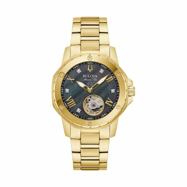 Reloj Bulova Mujer Marine Star Dorado con Diamantes
