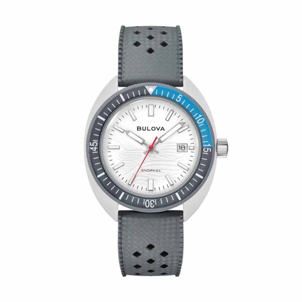 Reloj Bulova Oceanographer Snorkel Blanca, Bisel Gris/Azul