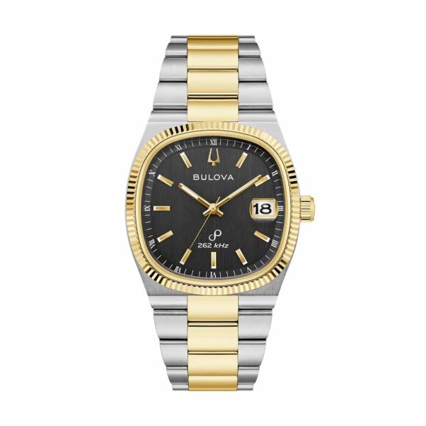 Reloj Bulova Precisionist Bicolor Plata/Oro, Bisel Estriado