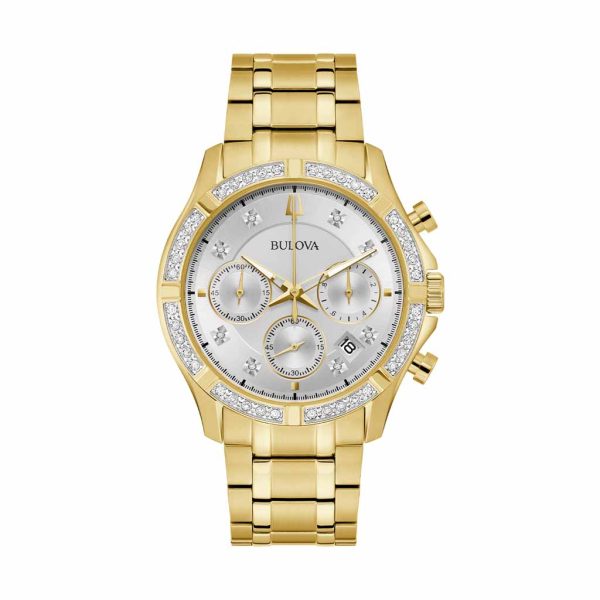 Reloj Bulova Phantom de Cuarzo Dorado con Diamantes