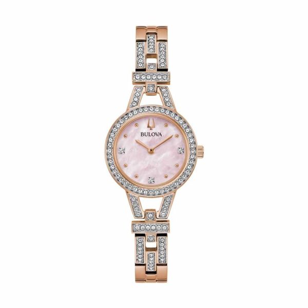 Reloj Bulova Dress para Mujer Oro Rosa Madreperla y Cristales