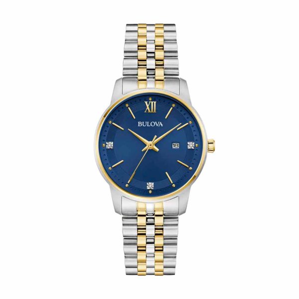 Reloj Bulova Dama Classic Bicolor con Diamantes & Esfera Azul