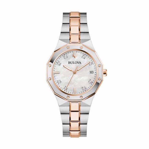 Reloj Bulova Dama Bicolor Bisel Octagonal con Diamantes