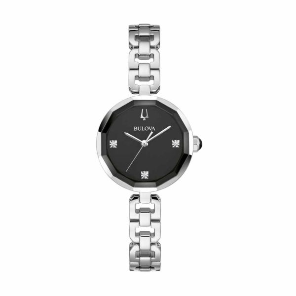 Reloj Bulova Mujer Bangle de Acero Negro con Diamantes