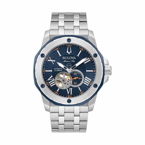 Reloj Bulova Hombre Marine Star Automático Azul Acero
