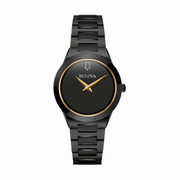 Reloj Bulova Dama Modern Millennia Negro y Dorado