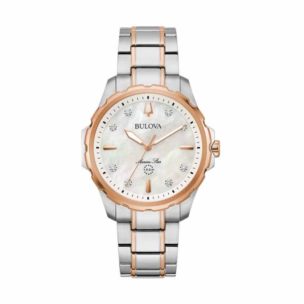 Reloj Bulova Mujer Marine Star Bicolor Oro Rosa con Diamantes