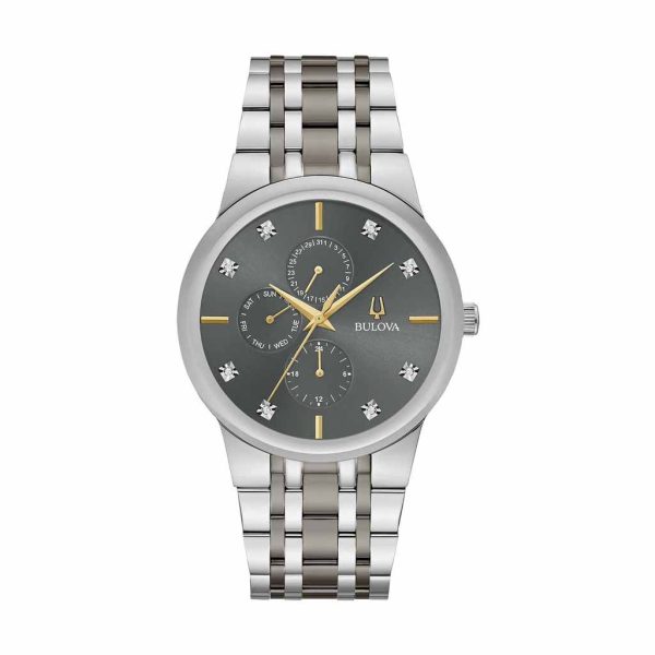 Reloj Bulova Modern Futuro Bitono con Diamantes Carátula Gris